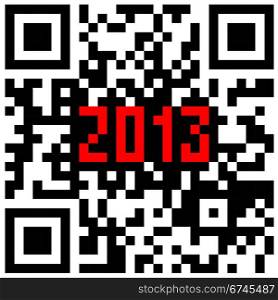 2013 New Year counter, QR code vector.