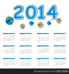 2014 new year calendar vector illustration