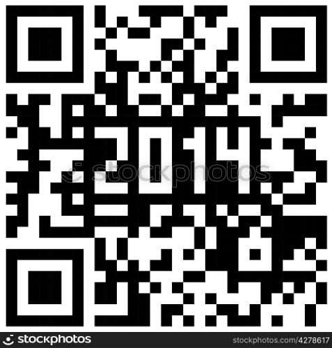 2014 New Year counter, QR code vector.