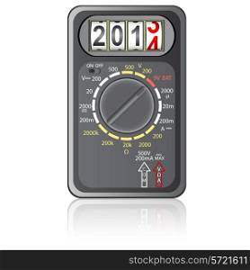 2014 New Year Multimeter on a white background, vector.