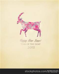 2015 greeting card with a polygon goat. Vector.