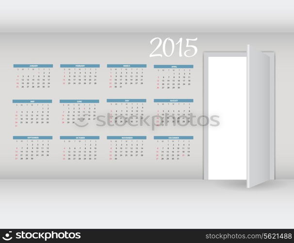 2015 New Year Calendar Vector Illustration. EPS10