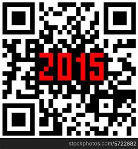 2015 New Year counter, QR code vector.