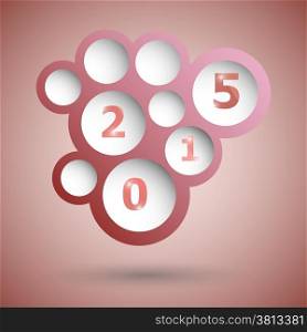 2015 with abstract red speech bubble background, stock vector