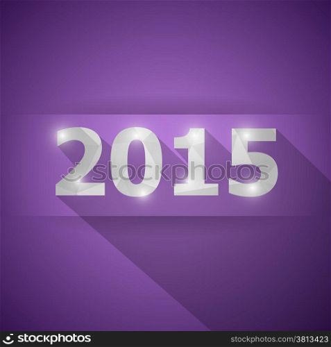 2015 with abstract triangle violet background, stock vector