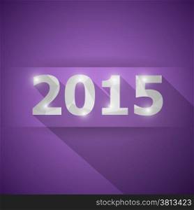 2015 with abstract triangle violet background, stock vector