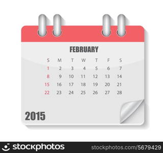 2015 Year Calendar. Month. Vector Illustration. EPS10