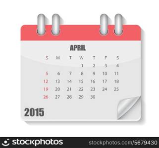 2015 Year Calendar. Month. Vector Illustration. EPS10