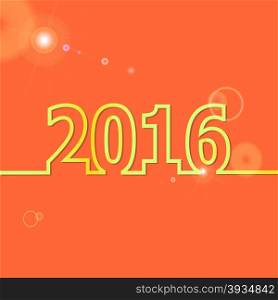2016 Happy New Year on orange background, stock vector