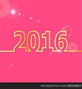 2016 Happy New Year on pink background, stock vector