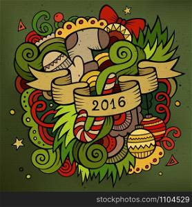 2016 New year doodles elements background. Vector colorful illustration. 2016 New year doodles elements background. Vector illustration