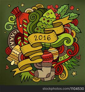 2016 New year doodles elements background. Vector colorful illustration. 2016 New year doodles elements background. Vector illustration