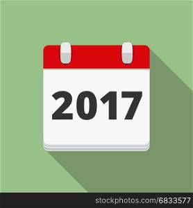 2017 Calendar. 2017 Calendar icon, flat design, vector eps10 illustration