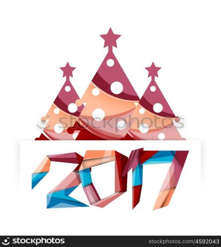 2017 Christmas and New Year Geometric Banner. 2017 Christmas and New Year Geometric Banner with white space for text. Greeting card element