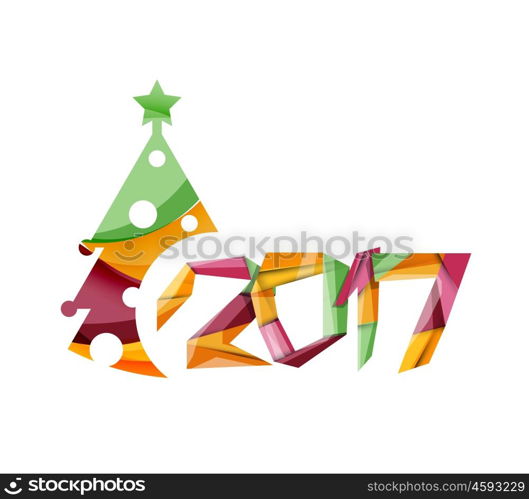 2017 Christmas and New Year Geometric Banner. 2017 Christmas and New Year Geometric Banner with white space for text. Greeting card element