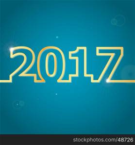 2017 Happy New Year on blue background, stock vector