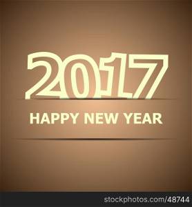2017 Happy New Year on brown background, stock vector