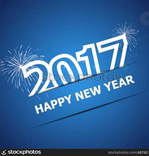 2017 Happy New Year on dark blue background, stock vector