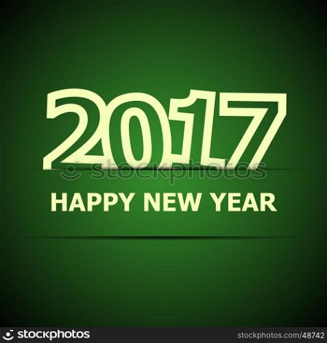 2017 Happy New Year on dark green background, stock vector