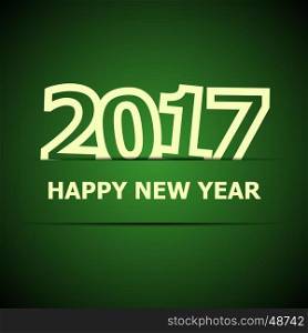 2017 Happy New Year on dark green background, stock vector