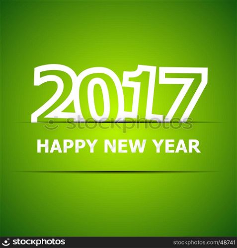 2017 Happy New Year on green background, stock vector