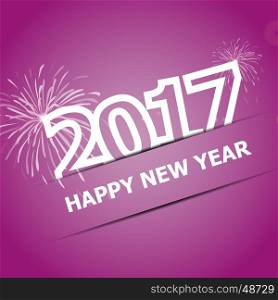 2017 Happy New Year on pink background, stock vector
