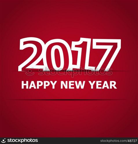 2017 Happy New Year on red background, stock vector