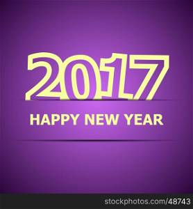 2017 Happy New Year on violet background, stock vector
