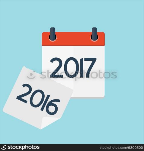 2017 New Year Calendar Flat Daily Icon Template. Vector Illustration Emblem. Element of Design for Decoration Office Documents and Applications. Logo of Day, Date, Time, Month and Holiday. EPS10. 2017 New Year Calendar Flat Daily Icon Template. Vector Illustra