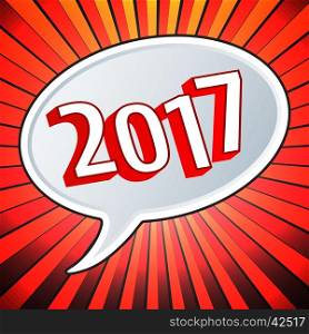 2017 Year speech bubble design. Vector illustration. 2017 Year speech bubble