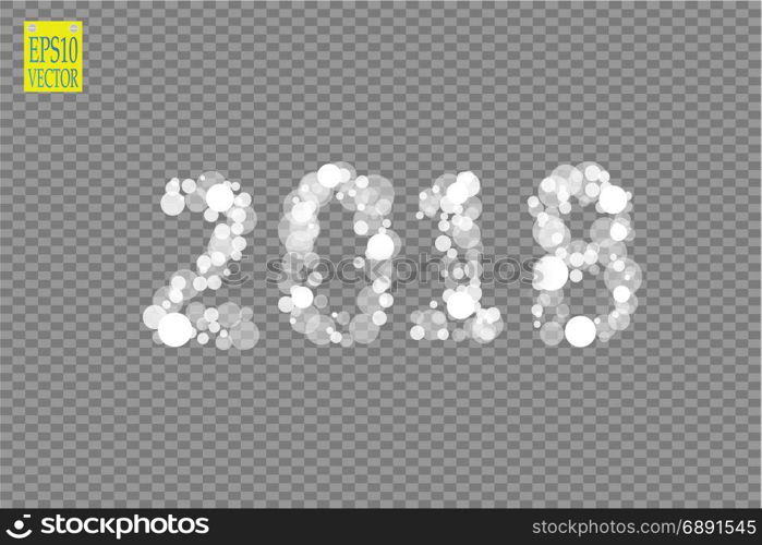 2018 glowing on a transparent background. 2018 glowing on a transparent background. Vector