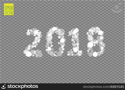 2018 glowing on a transparent background. 2018 glowing on a transparent background. Vector
