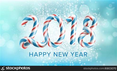 2018 Happy New Year Background Vector. Flyer Or Brochure Design Template 2018. Decoration Date 2018 Year. Celebrate Event Holiday Illustration. 2018 Happy New Year Background Vector. Flyer Or Brochure Design Template 2018. Festival Holiday Decoration Illustration