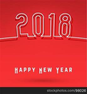 2018 Happy New Year cover template. Minimal design covers for magazine, printing products, flyer, presentation, brochures or booklet. Vector illustration.. 2018 Happy New Year cover
