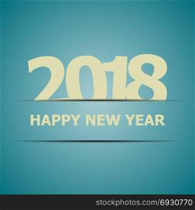 2018 Happy New Year on blue background stock vector