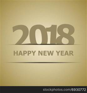 2018 Happy New Year on gold background, stock vector