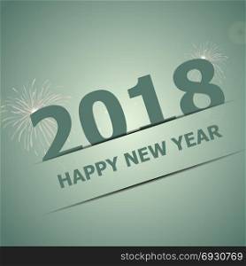 2018 Happy New Year on green background, stock vector