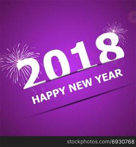 2018 Happy New Year on pink background, stock vector