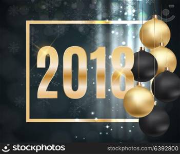 2018 New Year Background. Vector Illustration EPS10