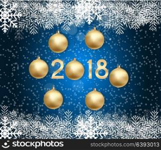 2018 New Year Background with Christmas Ball. Vector Illustration EPS10. 2018 New Year Background with Christmas Ball. Vector Illustration