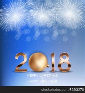 2018 New Year Background with Christmas Ball. Vector Illustration EPS10. 2018 New Year Background with Christmas Ball. Vector Illustration