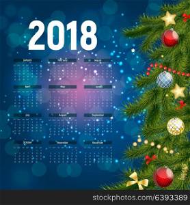 2018 New Year Calendar Vector Illustration EPS10