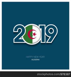 2019 Alegeria Typography, Happy New Year Background