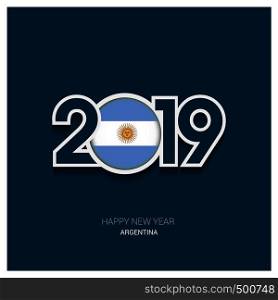 2019 Argentina Typography, Happy New Year Background