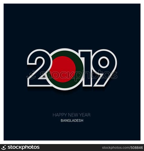 2019 Bangladesh Typography, Happy New Year Background