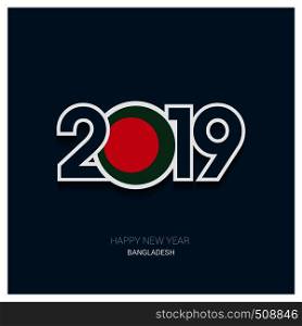 2019 Bangladesh Typography, Happy New Year Background