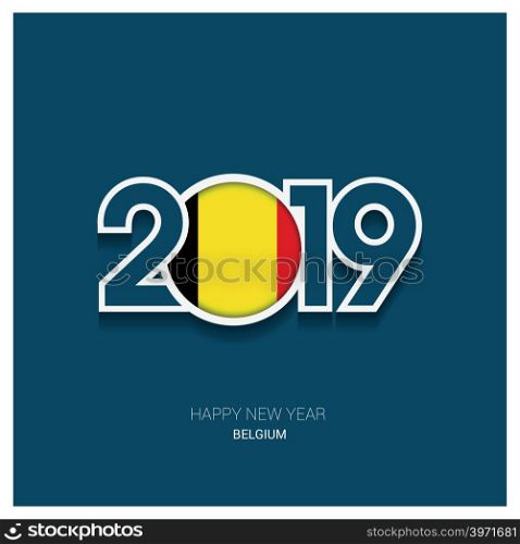 2019 Belgium Typography, Happy New Year Background
