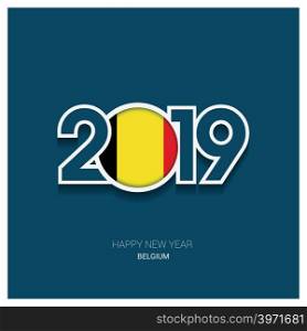 2019 Belgium Typography, Happy New Year Background