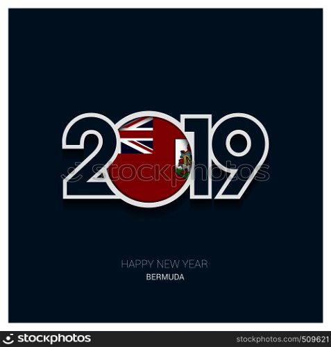 2019 Bermuda Typography, Happy New Year Background