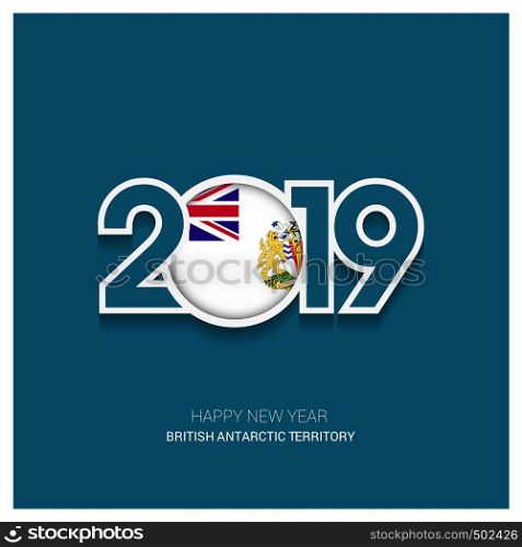 2019 British antarctic Territory Typography, Happy New Year Background